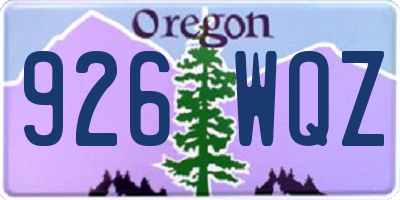 OR license plate 926WQZ