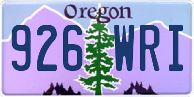 OR license plate 926WRI