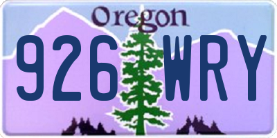OR license plate 926WRY