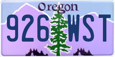 OR license plate 926WST