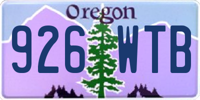 OR license plate 926WTB