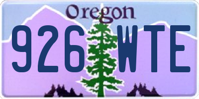 OR license plate 926WTE