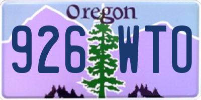 OR license plate 926WTO