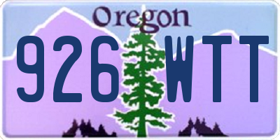 OR license plate 926WTT