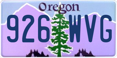 OR license plate 926WVG