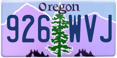 OR license plate 926WVJ