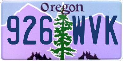 OR license plate 926WVK