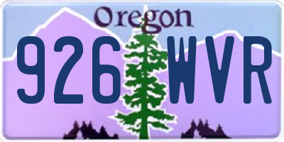 OR license plate 926WVR