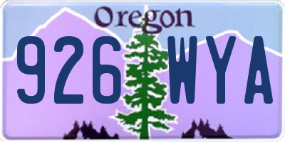 OR license plate 926WYA