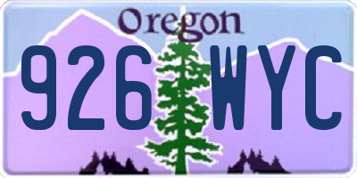 OR license plate 926WYC