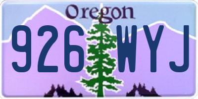 OR license plate 926WYJ