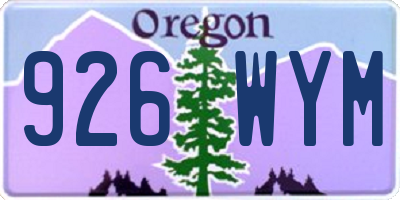 OR license plate 926WYM