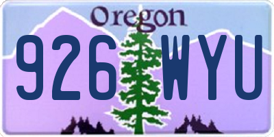 OR license plate 926WYU