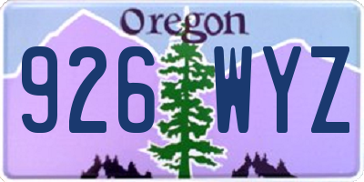 OR license plate 926WYZ