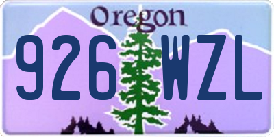 OR license plate 926WZL