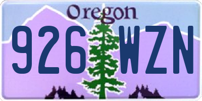 OR license plate 926WZN