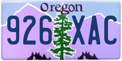 OR license plate 926XAC