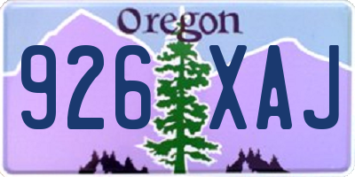 OR license plate 926XAJ