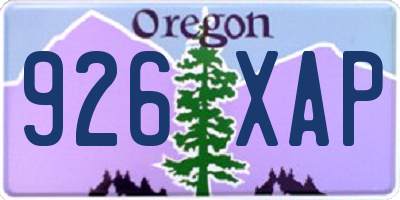 OR license plate 926XAP