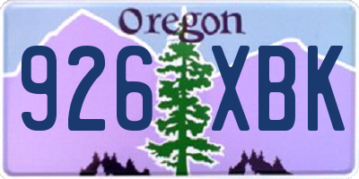 OR license plate 926XBK