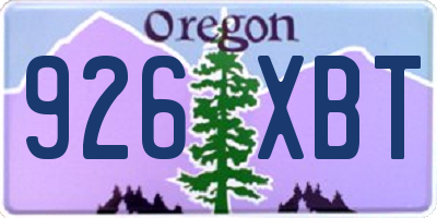 OR license plate 926XBT