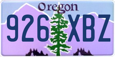 OR license plate 926XBZ