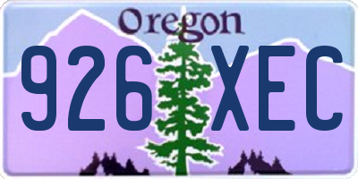 OR license plate 926XEC