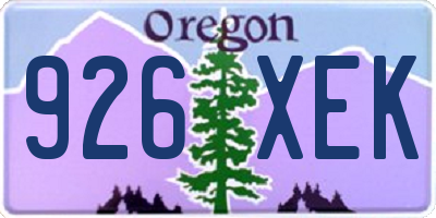 OR license plate 926XEK