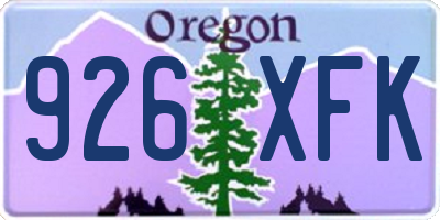 OR license plate 926XFK