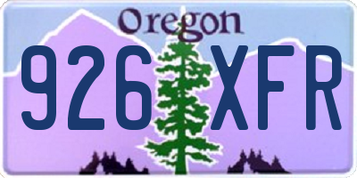 OR license plate 926XFR