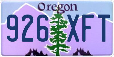 OR license plate 926XFT
