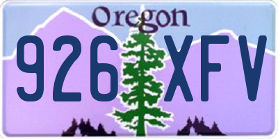 OR license plate 926XFV