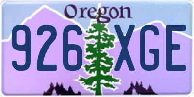 OR license plate 926XGE