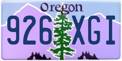 OR license plate 926XGI