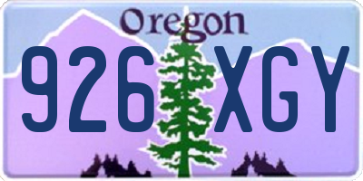 OR license plate 926XGY