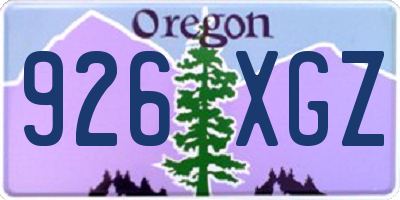OR license plate 926XGZ