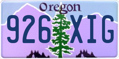 OR license plate 926XIG