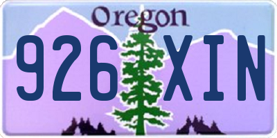 OR license plate 926XIN