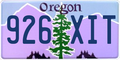 OR license plate 926XIT