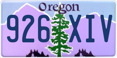 OR license plate 926XIV