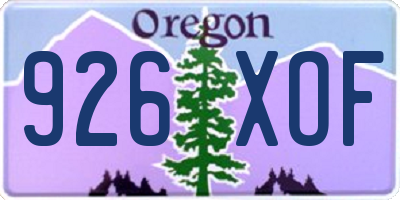 OR license plate 926XOF