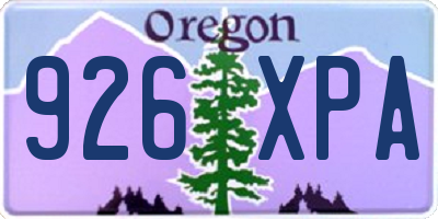 OR license plate 926XPA