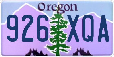 OR license plate 926XQA