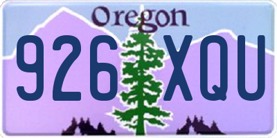 OR license plate 926XQU