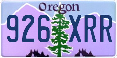 OR license plate 926XRR