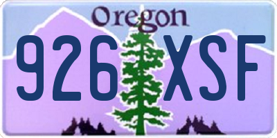 OR license plate 926XSF