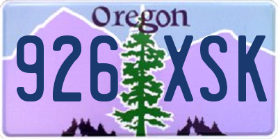 OR license plate 926XSK
