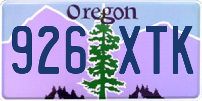 OR license plate 926XTK