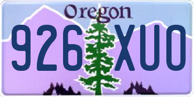 OR license plate 926XUO