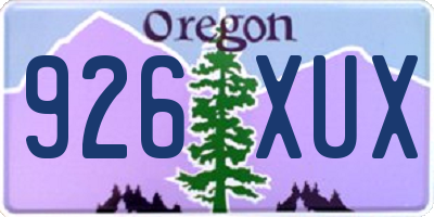 OR license plate 926XUX